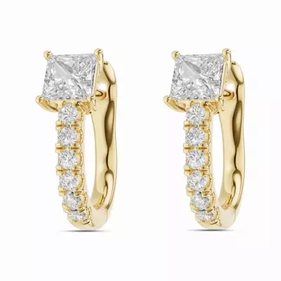 Princess Spotlight Lab Diamond Huggie Earrings (1 ct. tw.)