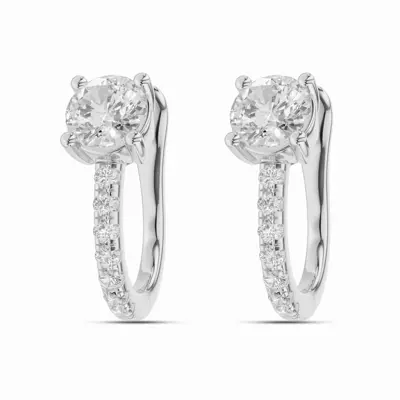 Round Spotlight Lab Diamond Huggie Earrings