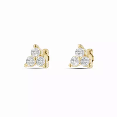 Triad Round Lab Diamond Stud Earrings