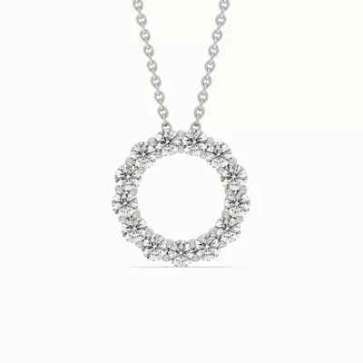 Circle Lab Diamond Silver Necklace (.75 ct. tw.)
