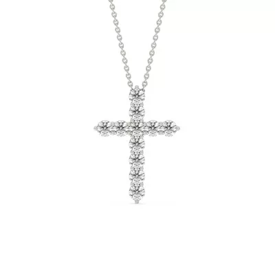 Cross Lab Diamond Silver Necklace (1.00 ct. tw.)