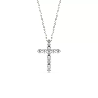 Cross Lab Diamond Silver Necklace (.50 ct. tw.)