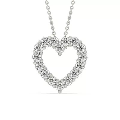 Heart Lab Diamond Silver Necklace (1.00 ct. tw.)