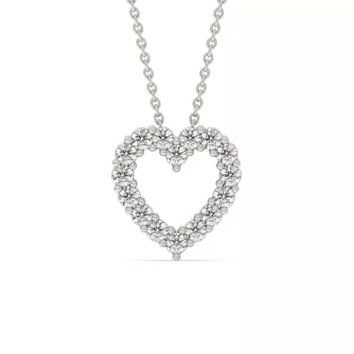 Heart Lab Diamond Silver Necklace (.50 ct. tw.)