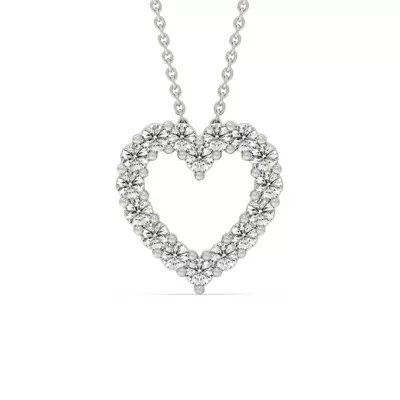 Heart Lab Diamond Silver Necklace (.75 ct. tw.)