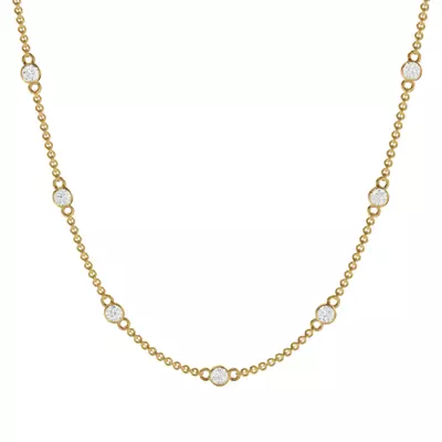 Bezel Lab Diamond Station Necklace (.25 ct. tw.)