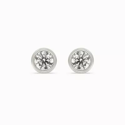 Bezel Lab Diamond Silver Earrings (.25 ct. tw.)