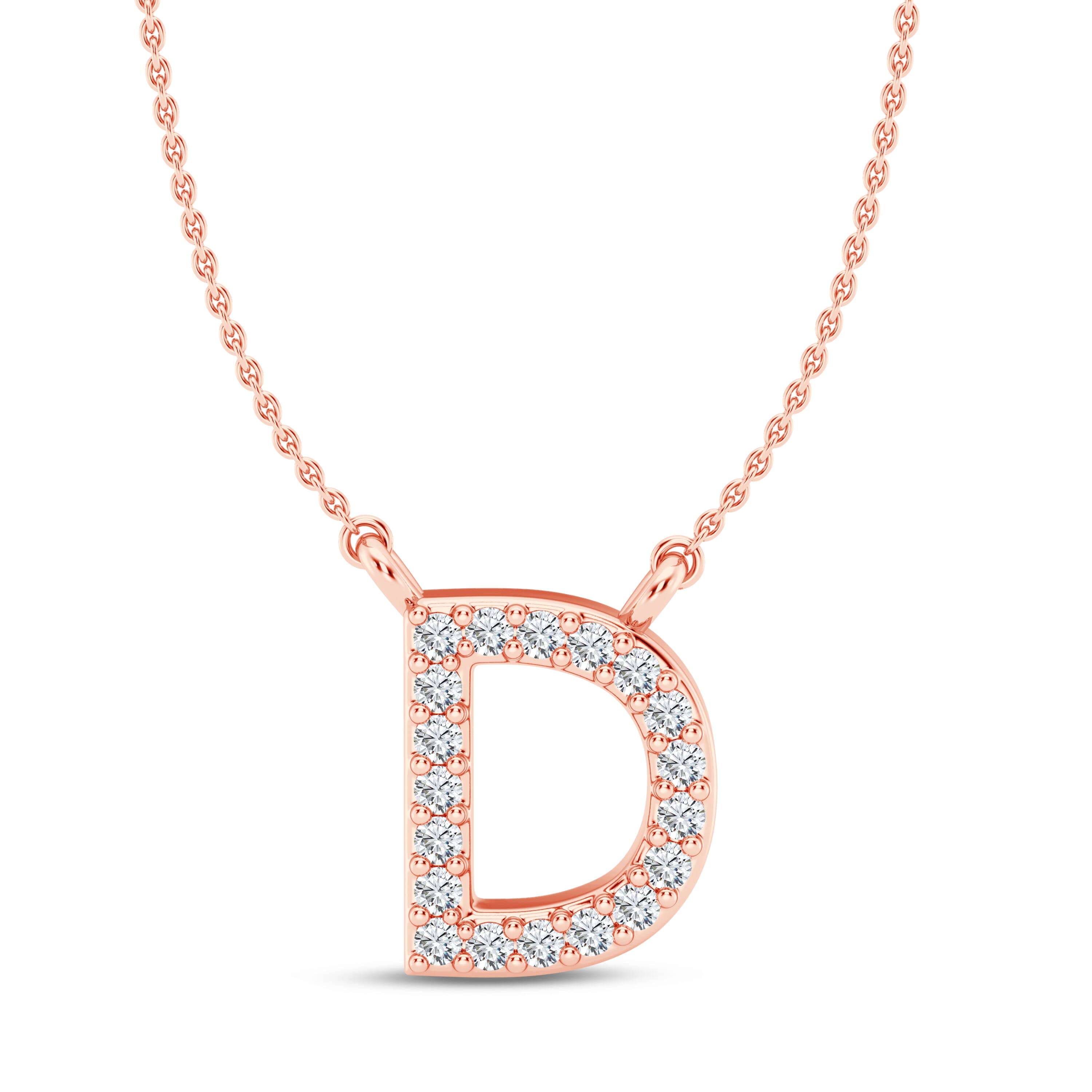 Lab Diamond Initial Necklace – D