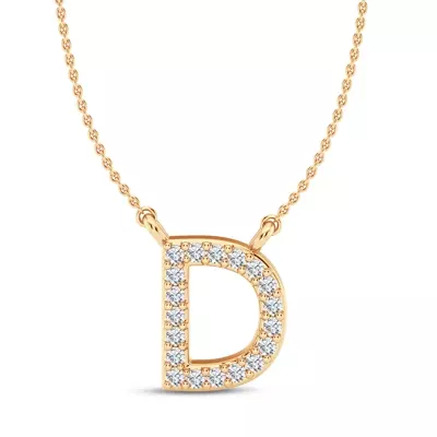 Lab Diamond Initial Necklace – D