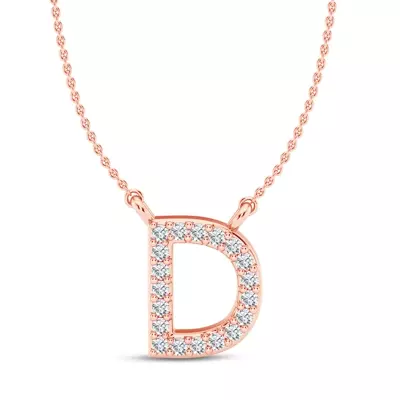Lab Diamond Initial Necklace – D