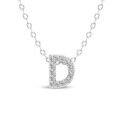 Petite Lab Diamond Initial Necklace – D