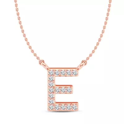 Lab Diamond Initial Necklace – E