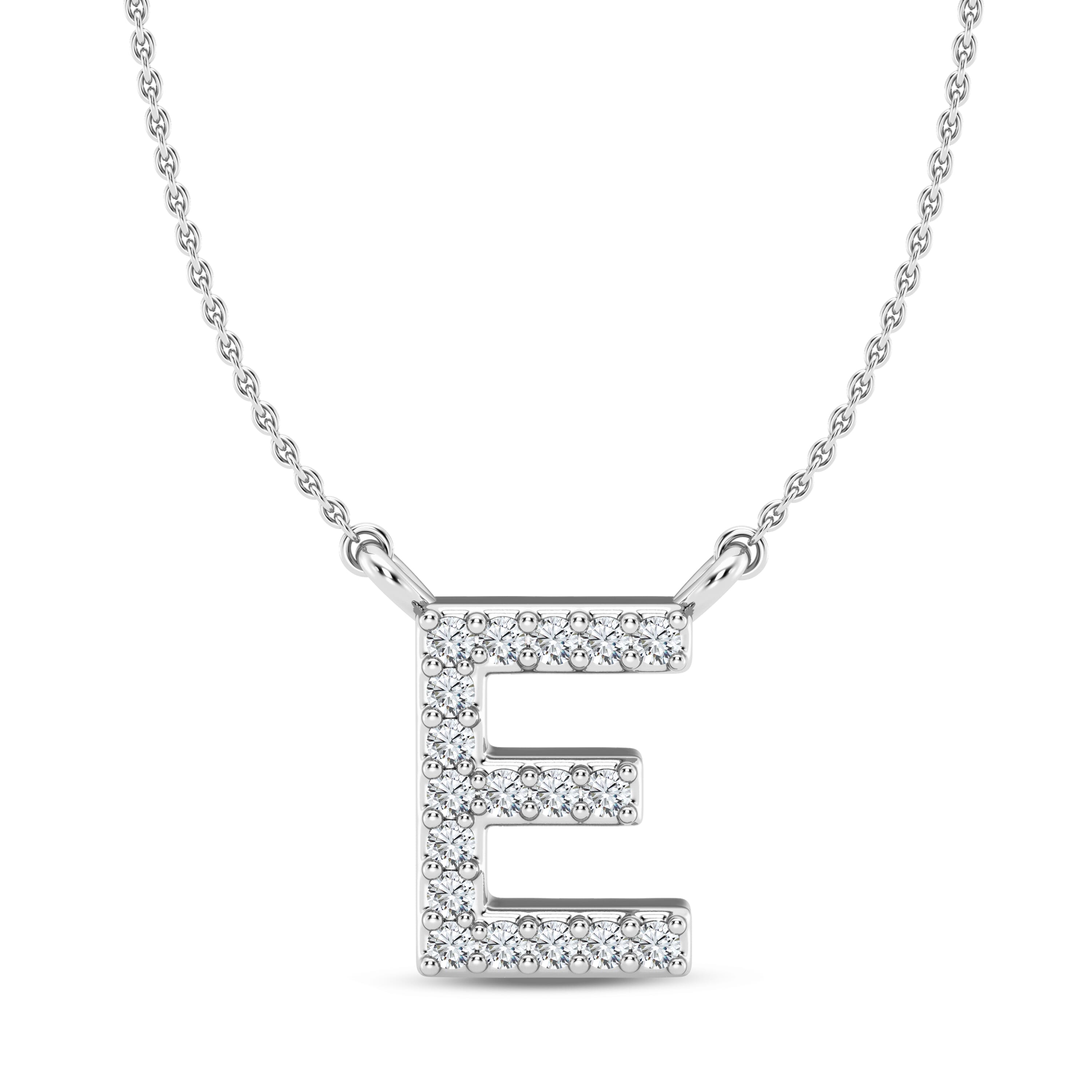 Lab Diamond Initial Necklace – E