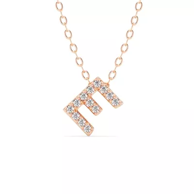 Petite Lab Diamond Initial Necklace – E