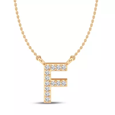 Lab Diamond Initial Necklace – F