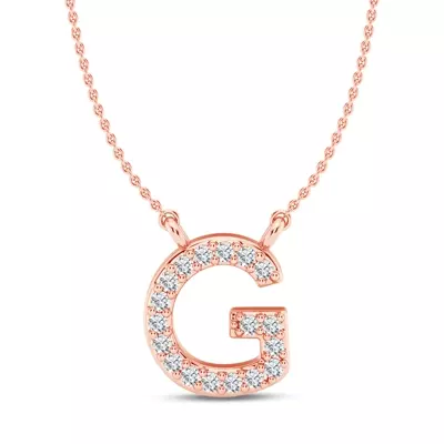 Lab Diamond Initial Necklace – G