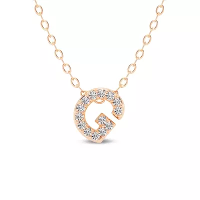Petite Lab Diamond Initial Necklace – G