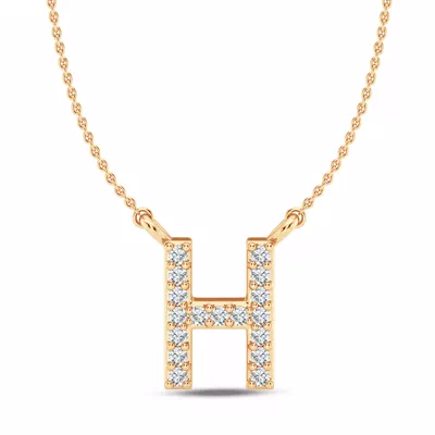 Lab Diamond Initial Necklace – H