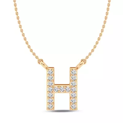Lab Diamond Initial Necklace – H