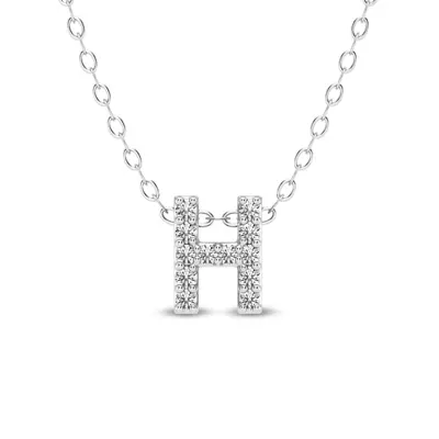 Petite Lab Diamond Initial Necklace – H