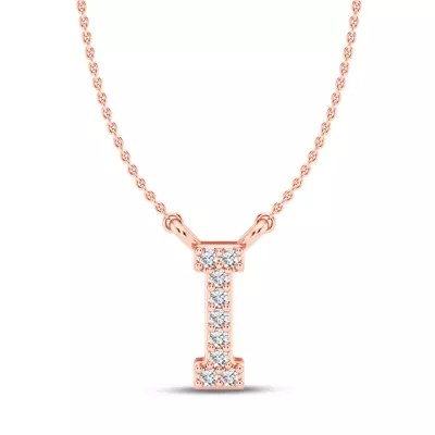 Lab Diamond Initial Necklace – I