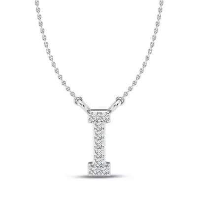 Lab Diamond Initial Necklace – I