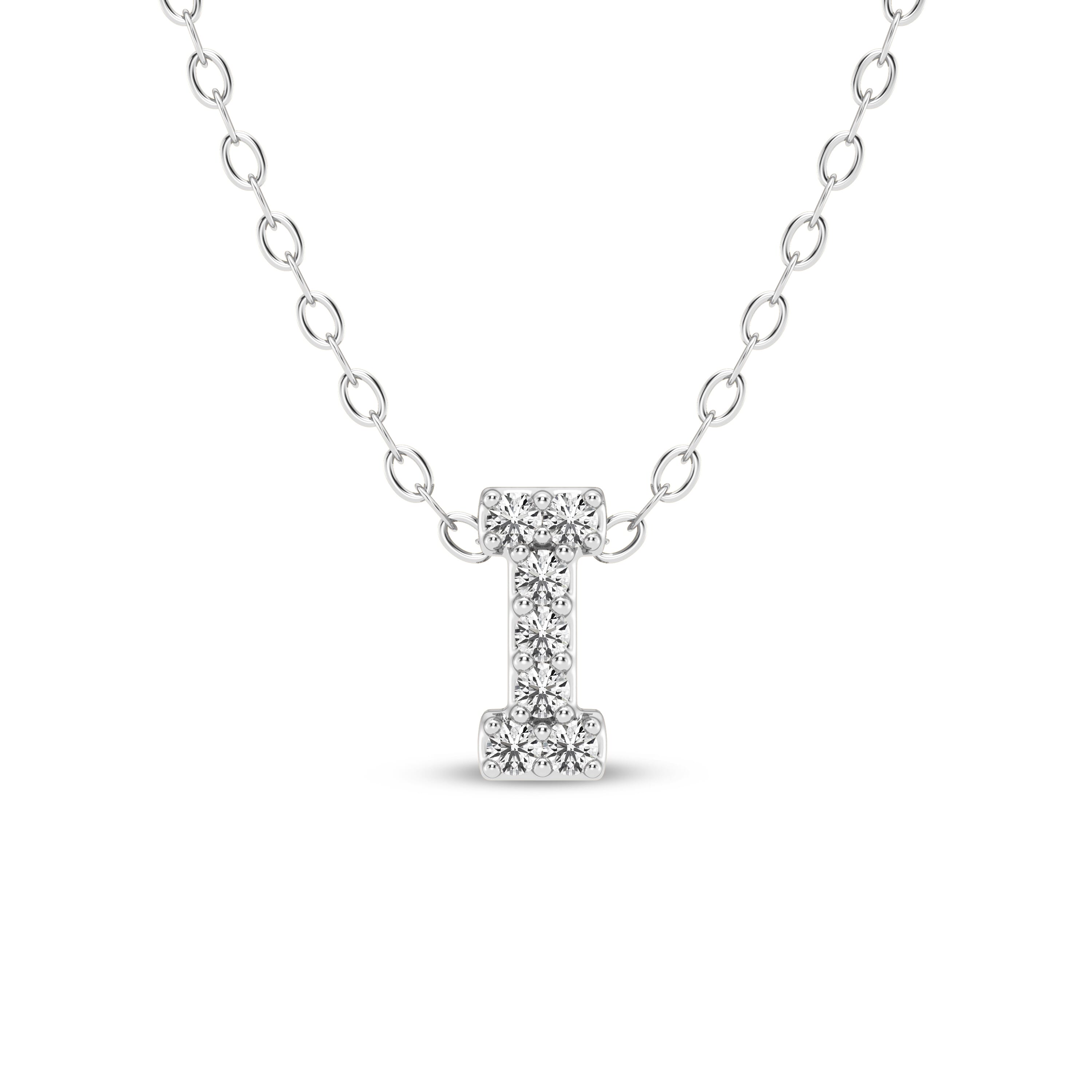 Petite Lab Diamond Initial Necklace – I