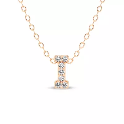 Petite Lab Diamond Initial Necklace – I