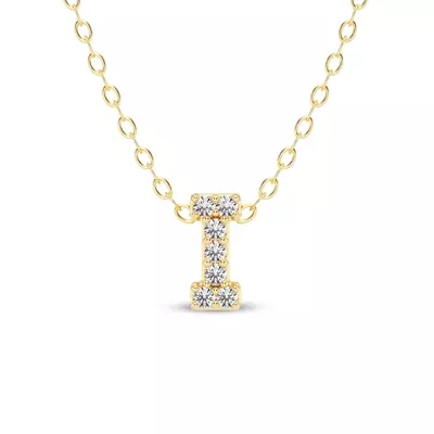 Petite Lab Diamond Initial Necklace – I