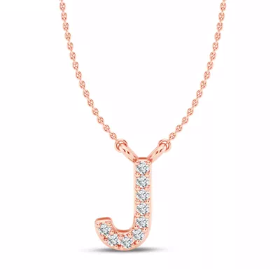 Lab Diamond Initial Necklace – J