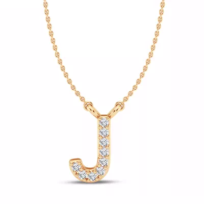 Lab Diamond Initial Necklace – J
