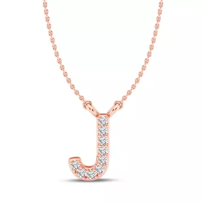 Lab Diamond Initial Necklace – J