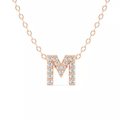 Petite Lab Diamond Initial Necklace – M