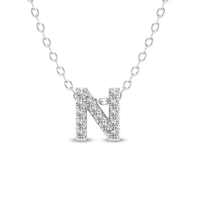 Petite Lab Diamond Initial Necklace – N