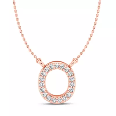 Lab Diamond Initial Necklace – O