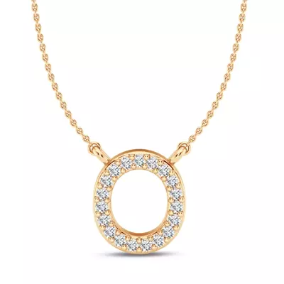 Lab Diamond Initial Necklace – O