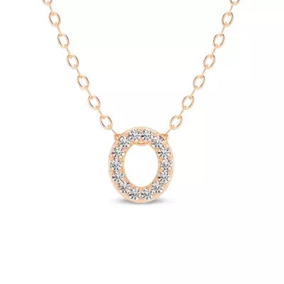 Petite Lab Diamond Initial Necklace – O