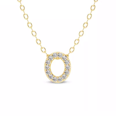 Petite Lab Diamond Initial Necklace – O