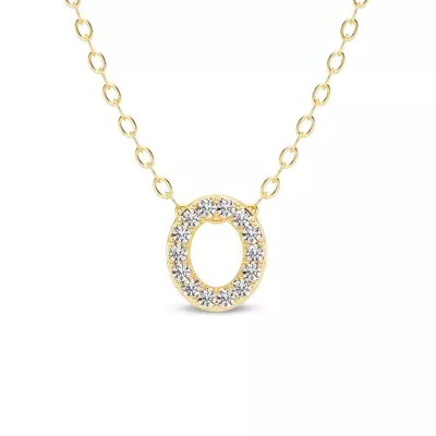 Petite Lab Diamond Initial Necklace – O