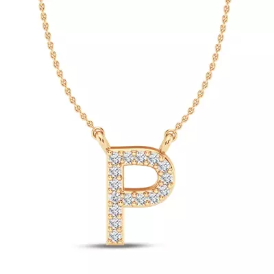 Lab Diamond Initial Necklace – P