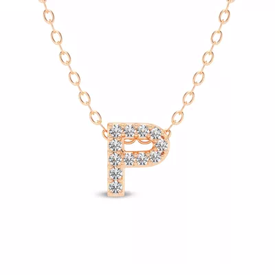 Petite Lab Diamond Initial Necklace – P