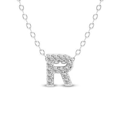 Petite Lab Diamond Initial Necklace – R