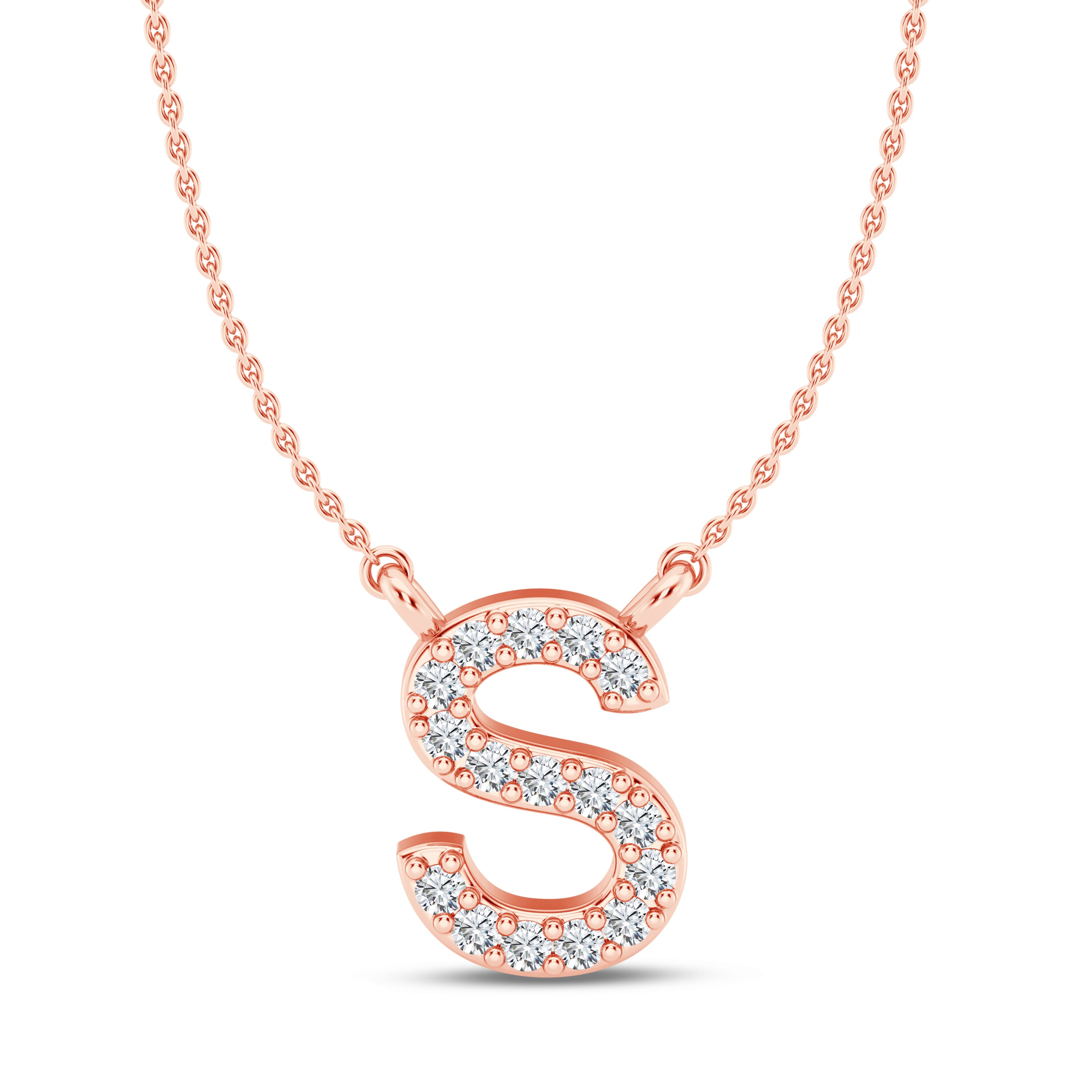 Lab Diamond Initial Necklace – S