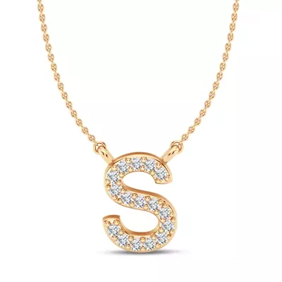 Lab Diamond Initial Necklace – S
