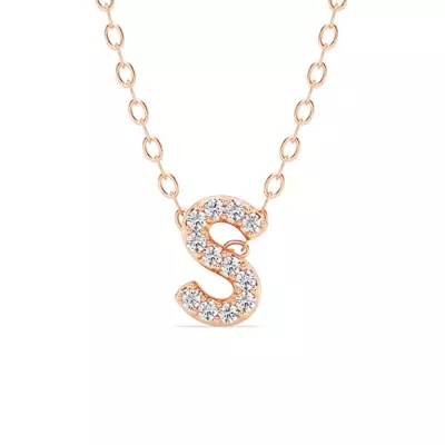 Petite Lab Diamond Initial Necklace – S