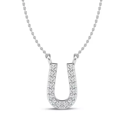Lab Diamond Initial Necklace – U