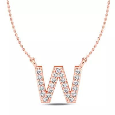 Lab Diamond Initial Necklace – W