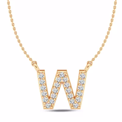 Lab Diamond Initial Necklace – W