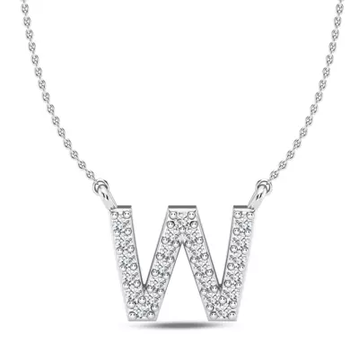 Lab Diamond Initial Necklace – W