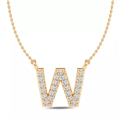 Lab Diamond Initial Necklace – W